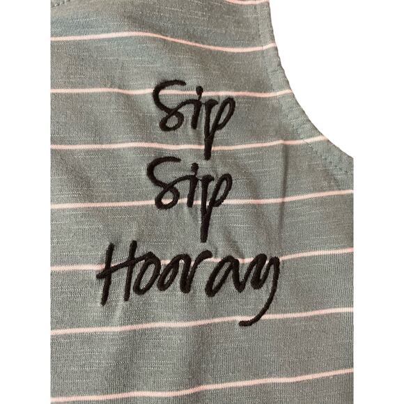 Zoe+Liv womens striped tank medium sip sip hoorah - Picture 3 of 4